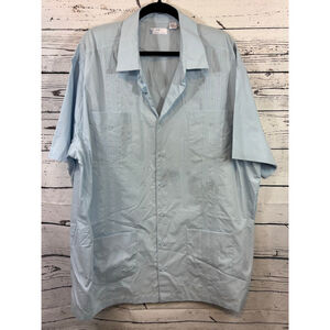 Men's Cafe Luna Casual Button Down Shirt XXL Light Blue